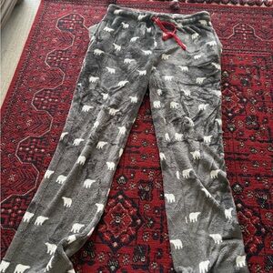 Coca Cola Gray Pajama Pants with Polar Bear Print